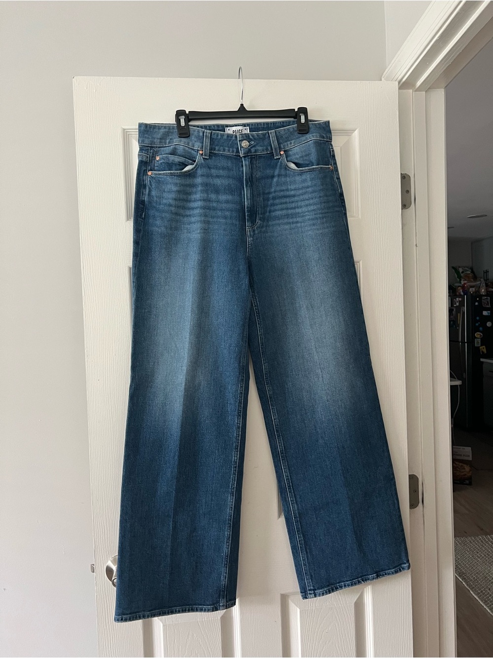 PAIGE Women's Straight Leg Jeans in Medium Blue Wash
